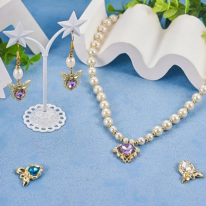 Cheriswelry Heart Rhinestone Charms Pendants 28Pcs Crystal Heart Necklace Pendants Glass Alloy Dangle Earring Charms 18.5-19.5mm for DIY Bracelet Keychain Jewelry Making - color: Mixed Color-Heart