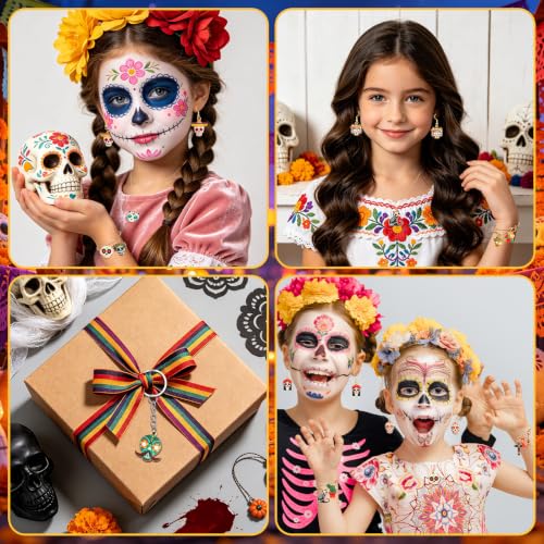 40 Pcs/20 Pairs Dia De Los Muertos Charms for Jewelry Making | Dia De Los Muertos Charms for Jewelry Making, Metal Day of the Dead Pendants, for DIY Earrings Bracelets Necklaces Crafts - style: Dia De Los Muertos