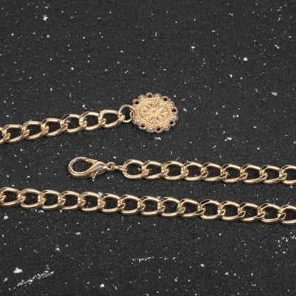 Gold Chain Belts for Women Metal Waist Chain, Gold Waist Belt Chains Adjustable Link Belt Fashion Body Chains for Dress Jeans