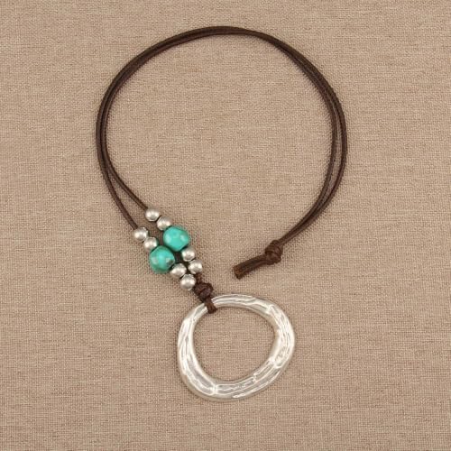 Boho Necklaces for Women Chunky Circle Necklace Bohemian Necklaces | Chunky Boho Necklace for Women Layered Boho Circle Leather Choker Necklace Long Vintage Necklaces Bohemian Jewlery Gifts - style: Bohemian Chunky Necklace