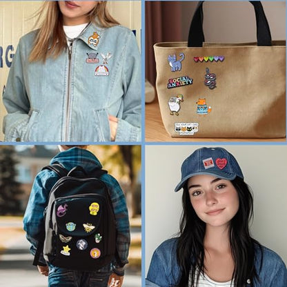 SINCCO 20/40/50 PCS Cute Enamel Pins Bulk, Funny Backpack Pins Aesthetic Lapel Badge Pins Set Assorted Enamel Brooch Pins for Backpacks, Hats, Bags, Landyards