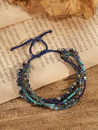 Bohemian Bead Stacked Bracelet, Vintage Multi-Layer Bracelet, Gift for Her - style: Bracelet R21-007
