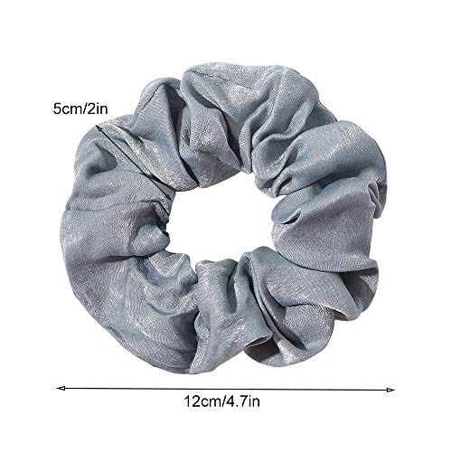 Silk Satin Scrunchies Women Hair Ties - Ivyu Big Scrunchy Ponytail Holder No Crease Hair Bands Soft Elastic No Hurt Your Hair for Vsco Girl Women Blue - color: Mixed