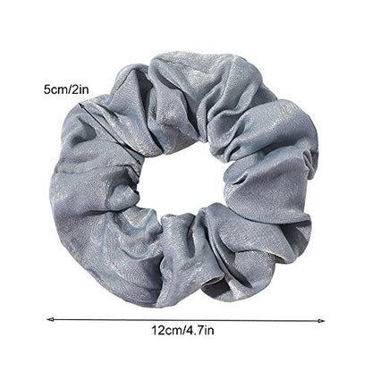 Silk Satin Scrunchies Women Hair Ties - Ivyu Big Scrunchy Ponytail Holder No Crease Hair Bands Soft Elastic No Hurt Your Hair for Vsco Girl Women Blue - color: Mixed