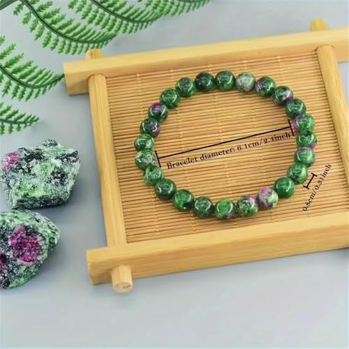 Amethyst Bracelet for Women Men, Elegant Handmade Natural Gem Stone Round Beaded Stretch Elastic Adjustable Healing Bracelets 8mm Gifts - color: AL-0173, size: Medium