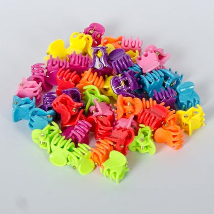 50 PCS Mini Hair Claw Clips， Bangs Strong Grip Multifunction Clamp Clips. (Bright colors) - color: Bright colors