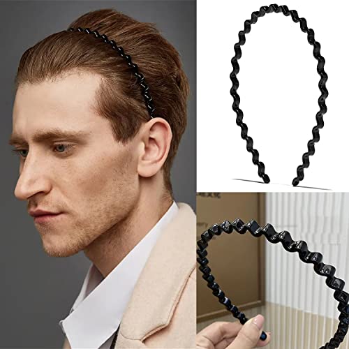 ULTIMUTE 8 PCS Fashion No Slip Effortless Plastic Headbands with Teeth Comb Black Skinny Headbands Hair Accessories Bands for Women Men Teen Girls, Classic Black Bright - color: Classic Black Bright