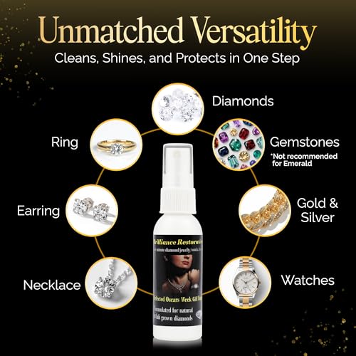 Brilliance Restoration Diamond Jewelry Cleaner Spray 2oz + Microsuede Cloth | 1-Minute Instant Shine | For Engagement Rings, Earrings, Necklaces, CZ, Gemstones & Steel Watches