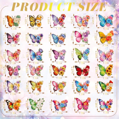 30/60 Pcs Cute Enamel Pins Bulk Plant Flower Animal Halloween Gothic Fall Pumpkin Cartoon Lapel Pin Brooches Jewelry Gift for Backpack Clothes Hats Accessories - style: Butterfly Flowers