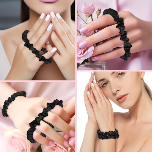 30Pcs Black Satin Hair Scrunchies, Silk Hair Ties for Women Girls Hair Accessories Gift, Value Package, Premium Material, Non-Slip Design, Pain-Free, Damage-Free (Black, 30 Count) - color: Multicolor B