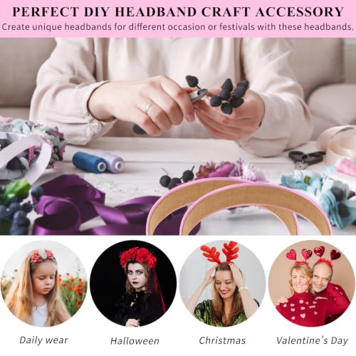 Wecoe Satin Headbands, 16 Pcs 1 Inch Hair Bands for Women & Girls(Set I) | Great for daily wear, festive looks & DIY crafts - color: Set I