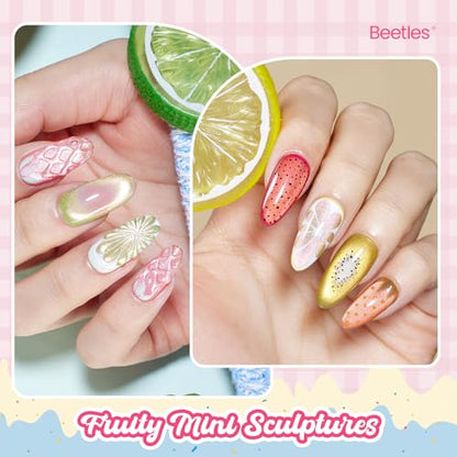 Beetles Fruit Magnet Cat Eye Gel Nail Polish Set, 6 Colors Glass Cat Eye | Glitter Gel Polish Kit Pink Purple Blue Yellow Green Magnetic Shine Soak Off UV Salon DIY Manicure Gift for Women - color: 0-0-0-Fruit Magnet