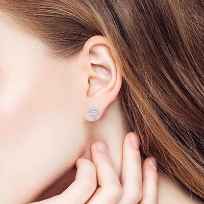 Earrings Holy Stud Earrings for Girls/Women, Sliver Gold Wedding Earrings for Bridesmaids - color: Halo Shape|Clip