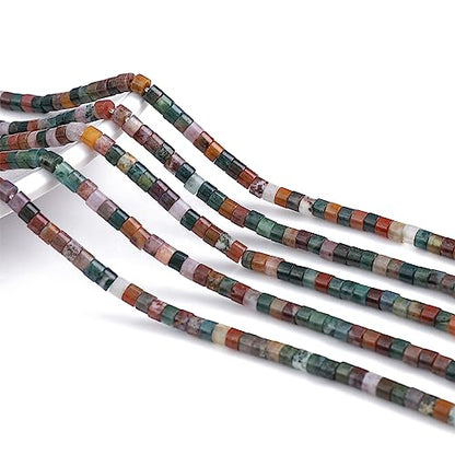 BEADIA Natural Indian Agate Spacer Beads Caps Flat Round Loose Beads for Beading Jewelry Making 3mmx2mm 38cm - color: Indian Agate, size: Flat Round 3mm x 2mm
