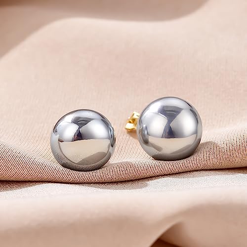YOQUCOL Simulated Freshwater Pearl Clip On Earrings Not Pierced Elegant Stud Jewelry For Women - color: 16MM-Metallic Grey