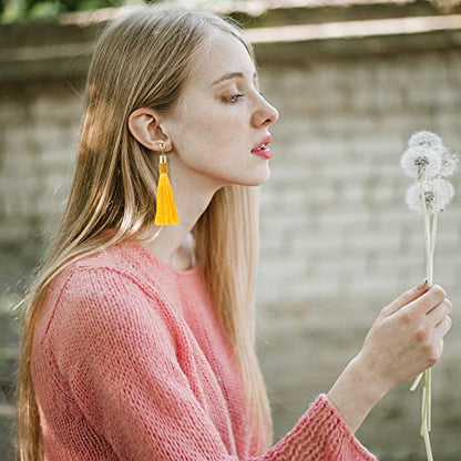 Ponpon 6-18 Pairs Earrings for Women, Lightweight Summer Earrings Straw Earrings Fashion Geometric Statement Hoop Dangle Drop Earrings for Women - style: Style D - 6 Pairs