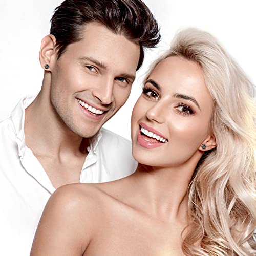 Silver Gold Black Stud Earrings Set 7Pairs Hypoallergenic Cubic Zirconia Titanium Stainless Steel Silver Rose Gold Black CZ Cartilage Stud Earrings Jewelry Sets for Women Men, 2-8mm CZ Stud Earrings - color: 7Pairs Black Diamond Stud Earrings