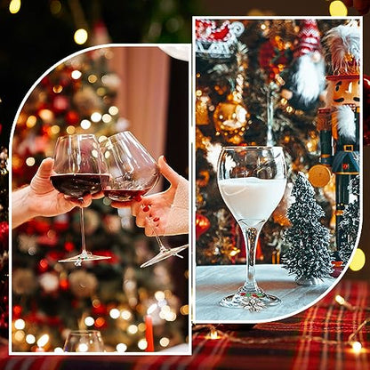 SUNNYCLUE 1 Box 12 Sets Christmas Wine Charms Silver Wine Glass Identication Charm Red Green Beads Brass Beading Hoops Rings Snowman Snowflake Party Drink Markers for Stemless Glasses - style: 12 Sets Silver Tone Christmas Wine Charms & Upgraded Gift Box