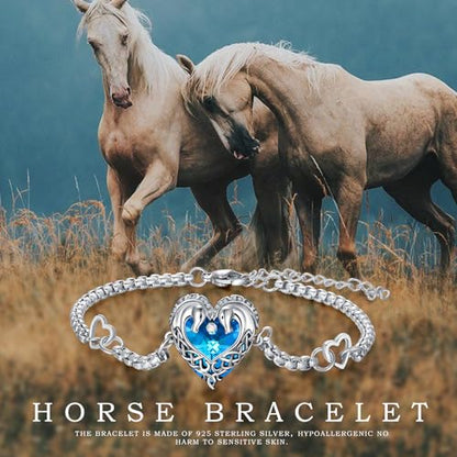 Animal Bracelet for Women 925 Sterling Silver Celtic Dragon/Horse/Wolf Bracelet Adjustable Bracelet Cute Animal Jewelry Gift for Women - style: 01-Celtic Horse Bracelet