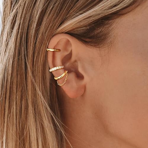 Ear Cuffs Non Piercing Ear Cuff Earrings for Women Gifts Trendy Stuff Clip on Cartilage Earrings Stacks Fake Earrings Jewelry Gifts - color: A7:Cuff-S