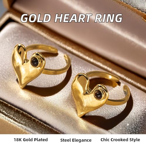 Western Captivating Tiger's Eye Stone Ring,Solitaire 8 * 10mm Oval Cut Gemstone 18K Gold Plated Stack 13mm Wide Ribbed Texture Band Statement Ring for Women - style: Tiger's Eye O