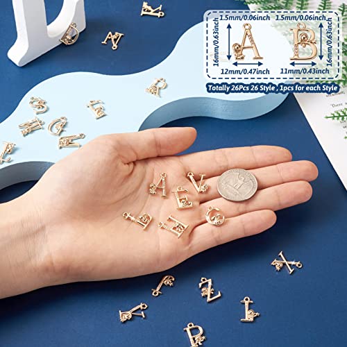 Craftdady Letter Charms Capital Pendants Mixed A-Z Initial Letter Number Charms DIY Bracelet Necklace Pendants for Jewelry Making, Gold, Antique Silver, Platinum - color: Light Gold, With Flower