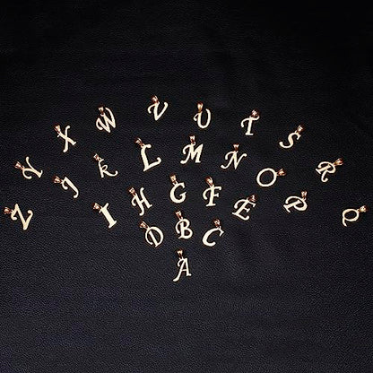 Initial Charms Gold Initial Pendant 14k Gold Letter Charm Name Pendant for Women and Men - style: T