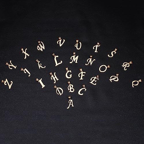 Initial Charms Gold Initial Pendant 14k Gold Letter Charm Name Pendant for Women and Men - style: Gold A