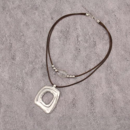 Boho Necklaces for Women Chunky Circle Necklace Bohemian Necklaces | Chunky Boho Necklace for Women Layered Boho Circle Leather Choker Necklace Long Vintage Necklaces Bohemian Jewlery Gifts - style: Bohemian Multilayer Necklace