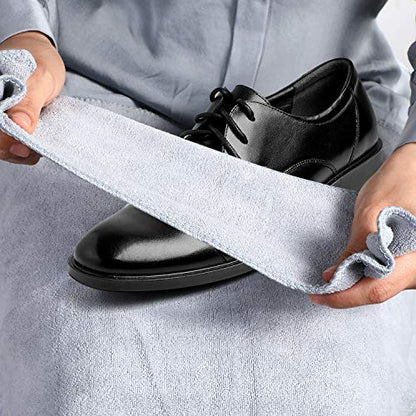 10 Pcs Shine Shoes Cloth Kit Polish Dauber Applicators Cleaning Leather Shoes Boots Microfiber Care Cloths Suede Cleaner - color: Gray