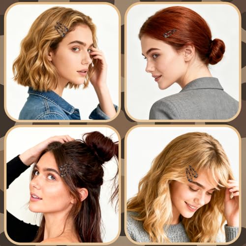 ELANE 50 Pcs Waterdrop Snap Hair Clips for Women Girl,Cute Hair Barrettes for Women Fine Thin Hair Accessories (Light Coffee) - color: Light Coffee