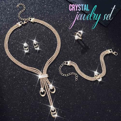CLOACE Gold Long Choker Necklace Set Punk Cuban Y-Necklaces and Bracelet Fashion Chain Jewelry Accessories for Women - color: G-4