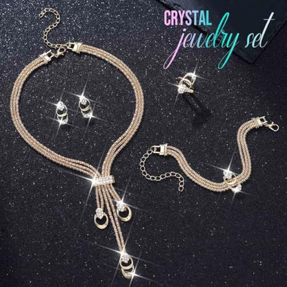 CLOACE Gold Long Choker Necklace Set Punk Cuban Y-Necklaces and Bracelet Fashion Chain Jewelry Accessories for Women - color: G-4