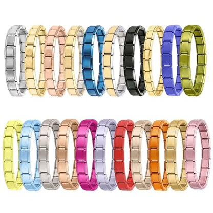 papasgix Italian Charm Bracelets, 9mm Italian Charm Bracelet Links | 9mm Stainless Steel Italian Charms, Detachable Personalized - color: Matte Pitaya