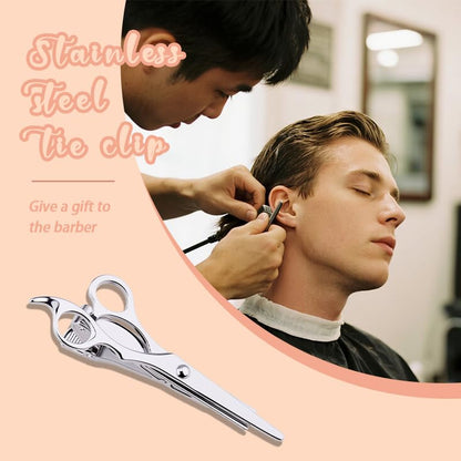 Mens Tie Clips for Husband Dad Boyfriend Birthday Christmas Gifts for Men Novetly Tie Clip for Skinny Ties Bar Clip - style: scissors