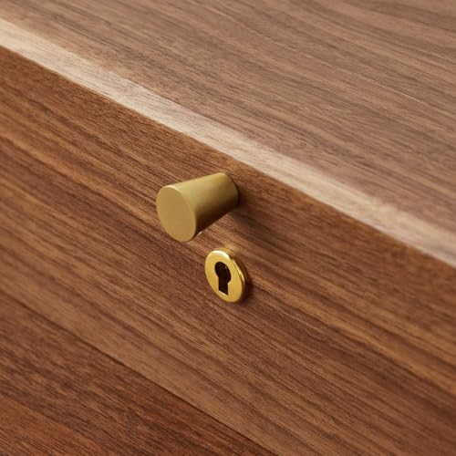 Solid Black Walnut Wood Jewelry Box, With Lock | Velvet Lining, Personalized Ring and Necklace Box, For Women and Girls, Brass Lock and Handle - style: With lock