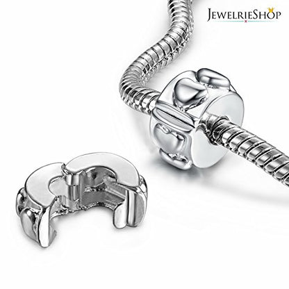 JewelrieShop Clip Spacer Charm for Bracelet Clip Lock Stopper Bead Spacer European Openable Beads 2pcs - color: #05S x 2 Pieces