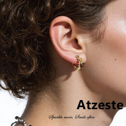 Shiny Gold Butterfly Earrings for Women | 14K Real Gold Plated Butterfly Earrings for Women, Dainty & Trendy Butterfly Stud Earrings for Fashion Jewelry Gifts - color: Rose