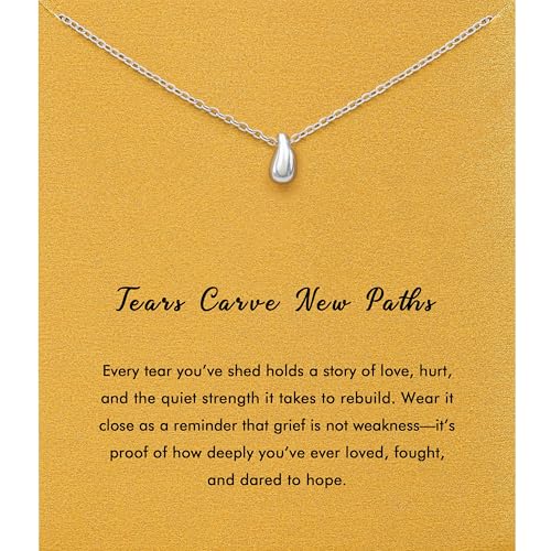 RZKING Silvery Necklace for Women, Gifts for Friend Mom Daughter Teacher - style: Teardrop