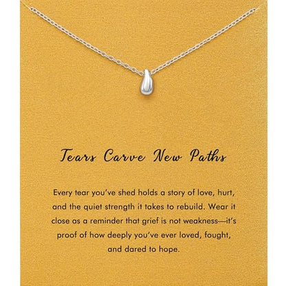 RZKING Silvery Necklace for Women, Gifts for Friend Mom Daughter Teacher - style: Teardrop