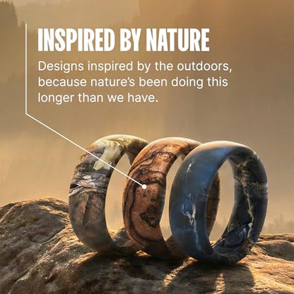 Groove Life Nomad Silicone Ring Breathable Rubber Wedding Rings for Men, Lifetime Coverage, Unique Design, Comfort Fit Ring - color: Cobalt