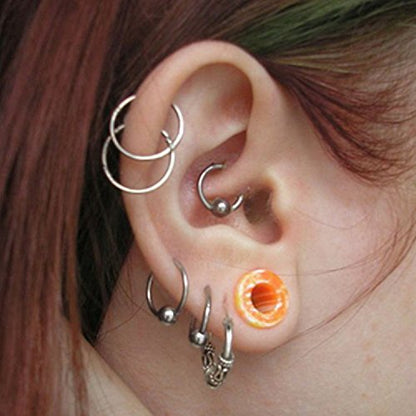 5Pcs Stainless Steel 16G 18G Sleeper Hoop Earrings for Women Men Septum Hinged Clicker Nose Lip Ring Helix Daith Cartilage Tragus Piercings Tiny Small Huggie Hoops Hypoallergenic Sensitive Ears Jewelry - style: 10mm in Silver 16G