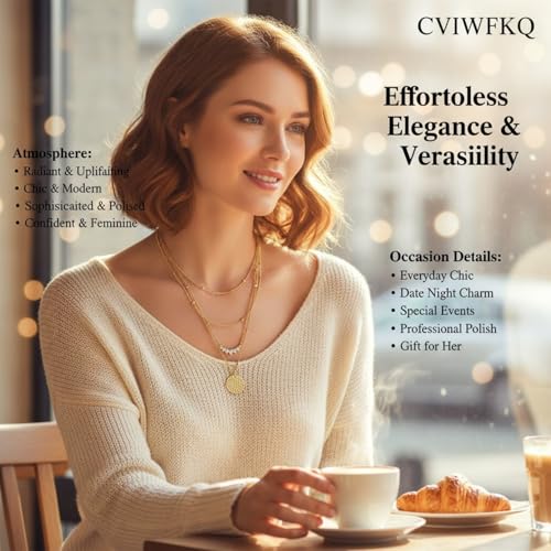 3Pcs Set Gold/Silver Layered Necklaces 14K Gold Plated Dainty Coin Pendant Beaded Paperclip CZ Chain for Women Hypoallergenic Stackable Choker Necklace Set Gifts - color: Gold 3 Pcs Coin CZ