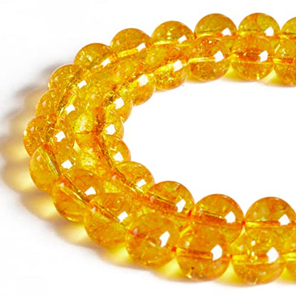 100pcs 6mm Citrine Beads Natural Gemstone Beads Round Loose Beads for Jewelry Making - color: Citrine, size: 6mm