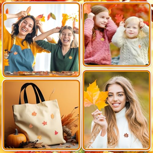SANNIX 15Pcs Fall Pins, Fall Leaf Pin Thanksgiving Enamel Lapel Pins Autumn Maple Leaf Brooches Badges for Party Favors Backpacks Bags Hats Holiday Accessories - style: Maple Leaf Pin