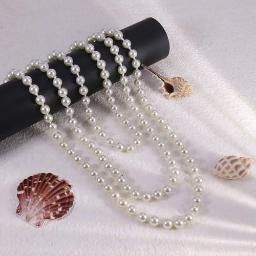 Long Pearl Necklaces for Women Layered Pearl Long Sweater Necklaces Vintage Elegant Pearls Necklace Trendy Dainty Wedding Costume Party Jewelry