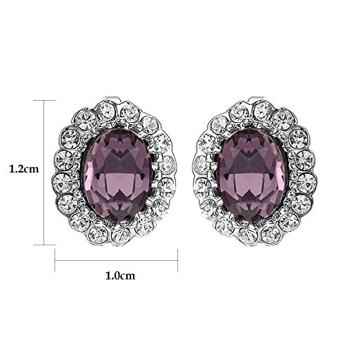 Yoursfs Vintage Crystal Clip On Earrings For Women Platinum Plated Rhinestone Clip On Earrings Non Pierced Oval Shap Cubic Zirconia Earring Hypoallergenic Jewelry - style: Vintage Crystal Earrings
