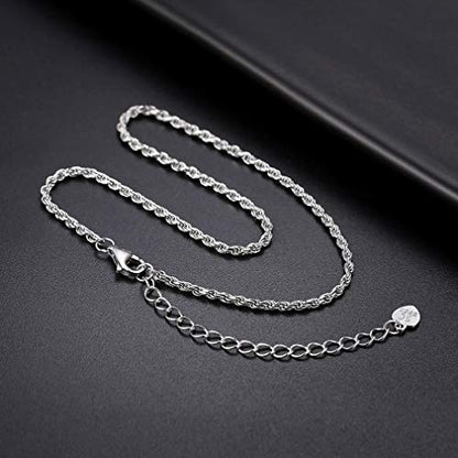 PROSILVER 925 Sterling Silver Ankle Bracelets For Women, Stylish Chain Anklets, Summer Beach Jewelry, 8.6-10.6 Inch Adjustable, Come with Box - style: 05 Twisted Rope Anklet-1.6mm