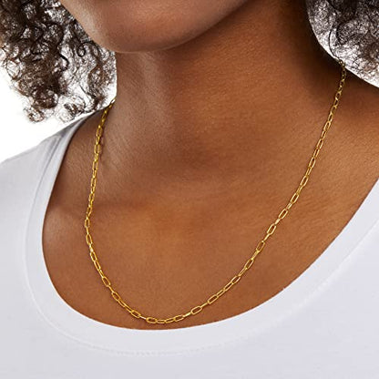 Amazon Essentials 14K Gold Plated Paperclip Chain Necklace - color: Yellow Gold, size: 20"