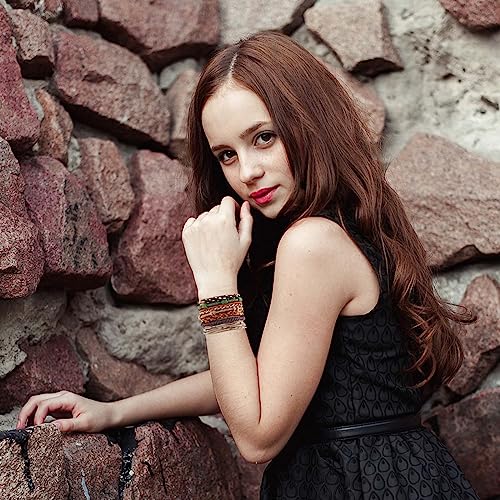 20 Boho Hair Ties in 5 Styles, 10 Colors - Cute Bracelets for Thin and Thick Hair, No Damage Elastics - color: A-Boho